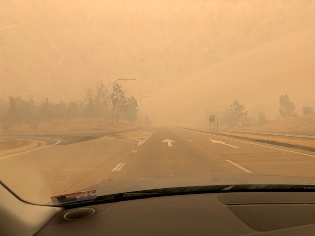 A road-trip view along the Hume Highway around Albury/Wodonga. Jan 5th 2020